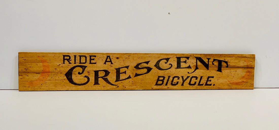 RIDE A CRESCENT BICYCLE Sign, c. 1920 (1 of 6)