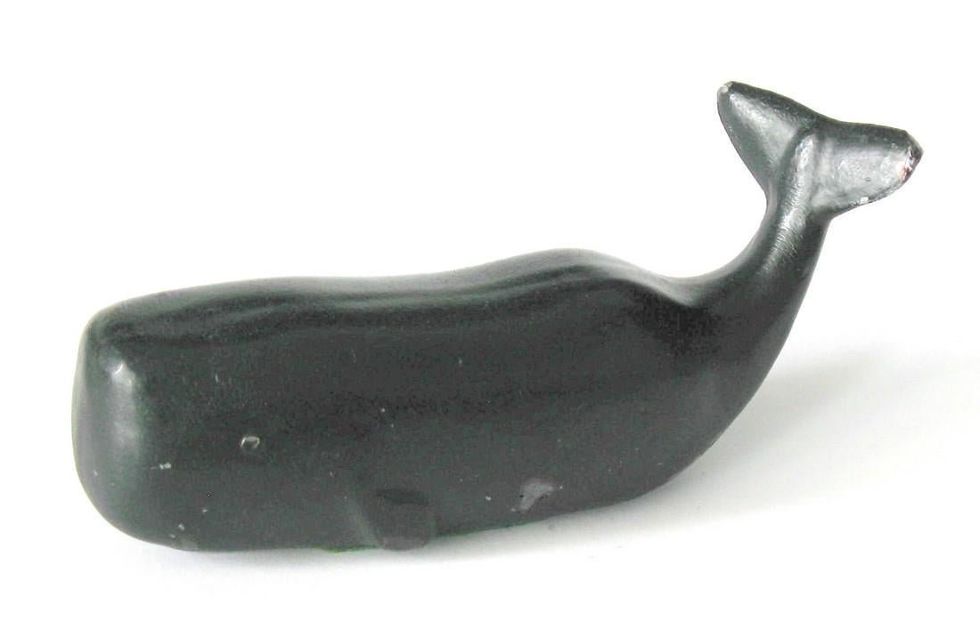 Vintage cast iron sperm whale chart weight.: Title: Vintage cast iron sperm whale chart weight. Description: Nice vintage cast iron sperm whale chart or paper weight. Nice chunky form! Dimension: 4 1/2” long Circa: 1950's Shipping: Domestic: F
