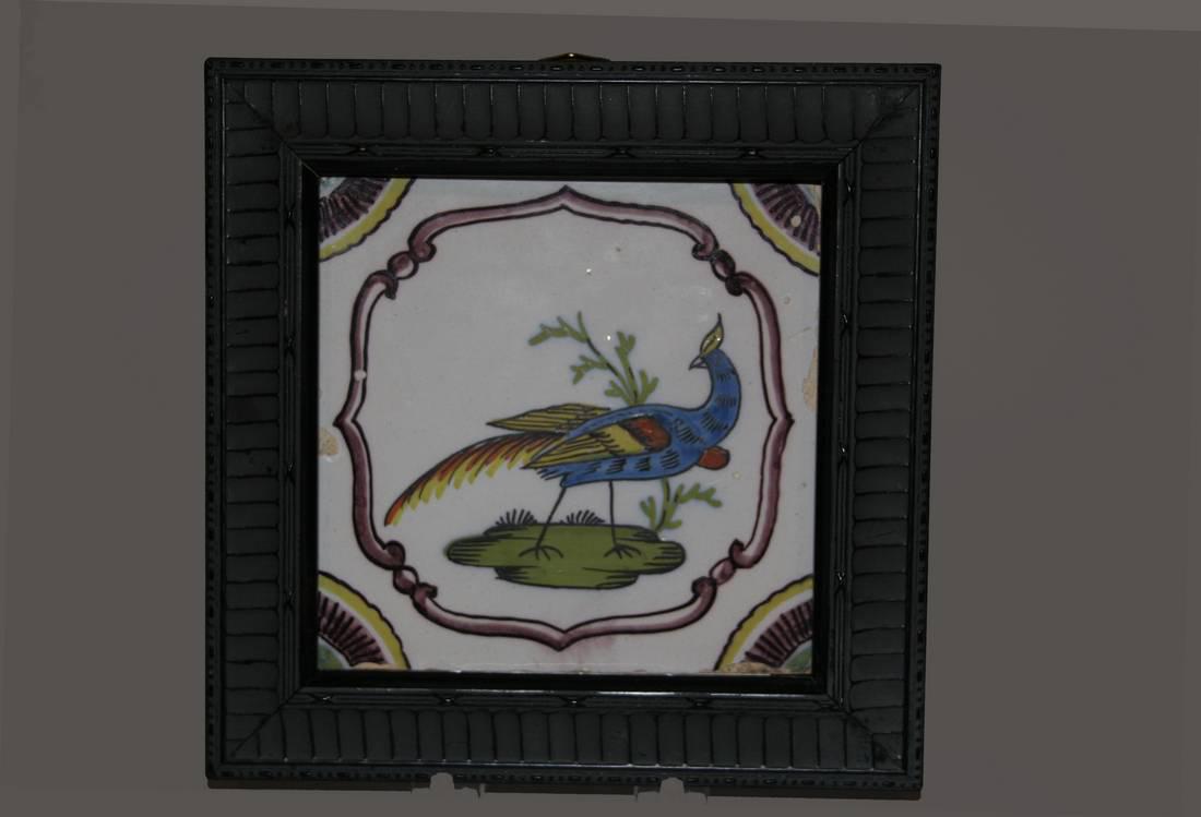 A fine scarce Liverpool delft tile depicting an exotic (1 of 1)