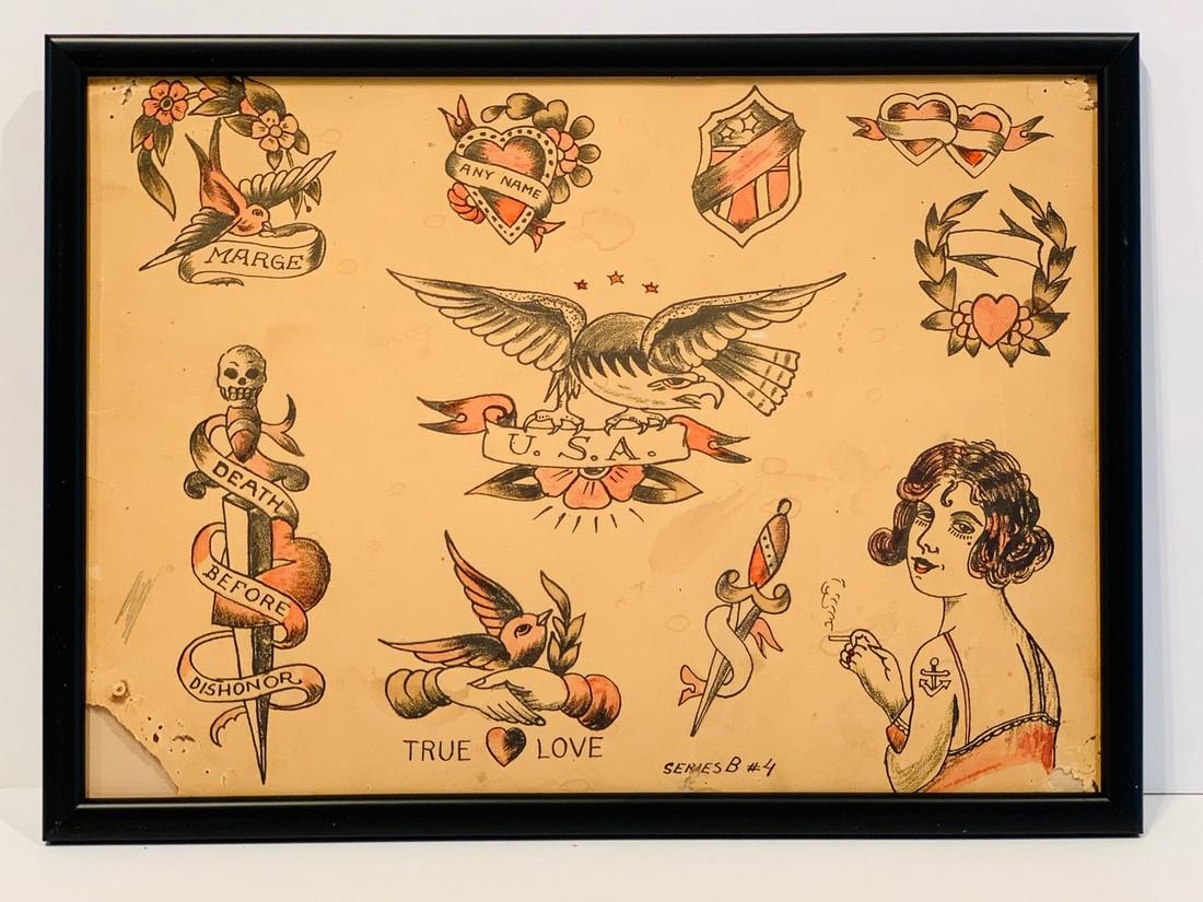 Vintage Tattoo Art, “The Ruin of Men”, Kansas Tattoo (1 of 5)