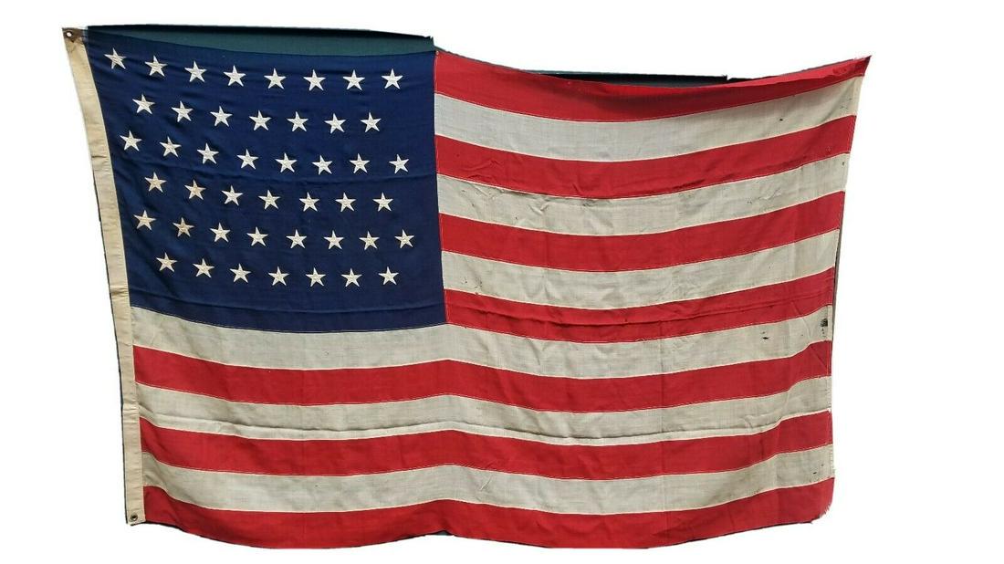 45 star flag 59 x 89 wool sewn 1896 Utah sewn wool (1 of 7)