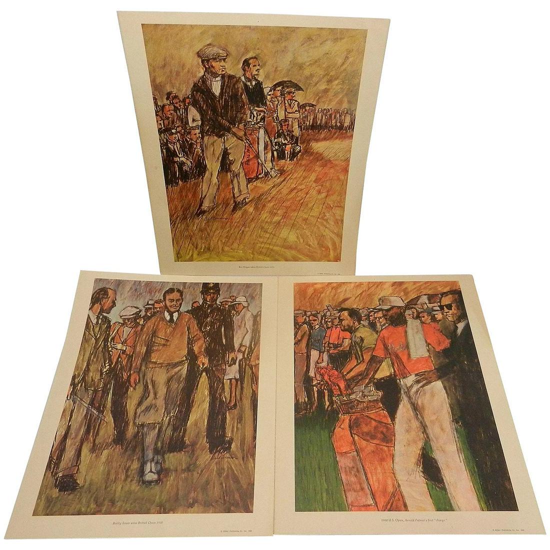 Vintage 1966 Bill Brauer History of Golf Lithographs by (1 of 9)