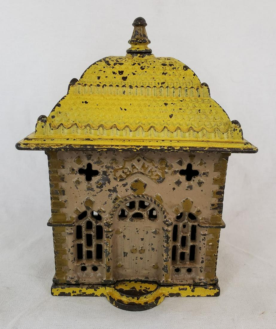 Home Savings cast iron still penny bank ca 1896-1899 (1 of 5)