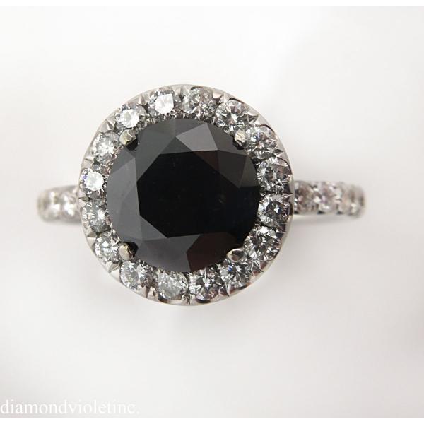 3.00ct Estate Vintage Fancy Black Round Diamond (1 of 10)