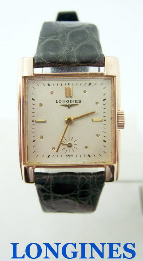 Vintage Solid 14k Rose LONGINES Winding Watch c.1950s: Vintage Solid 14k Rose LONGINES Winding Watch c.1950s Cal.22L* EXLNT* SERVICED? This Mens Longines watch is Swiss made. Great present for yourself or someone you love as well as for vintage collectors