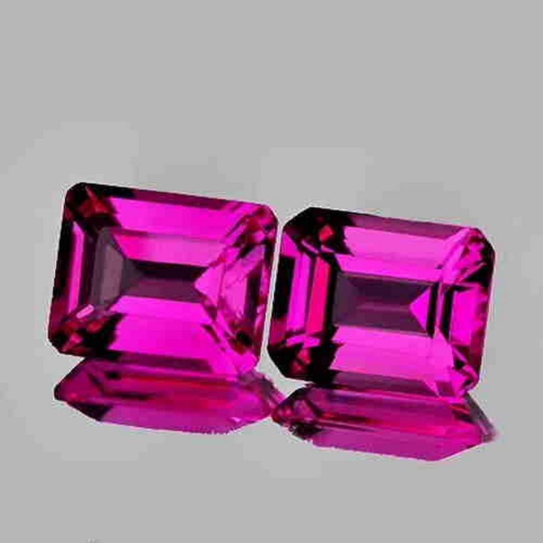 9x7 mm Octagon 2 pcs Natural Hot Pink Topaz (1 of 2)