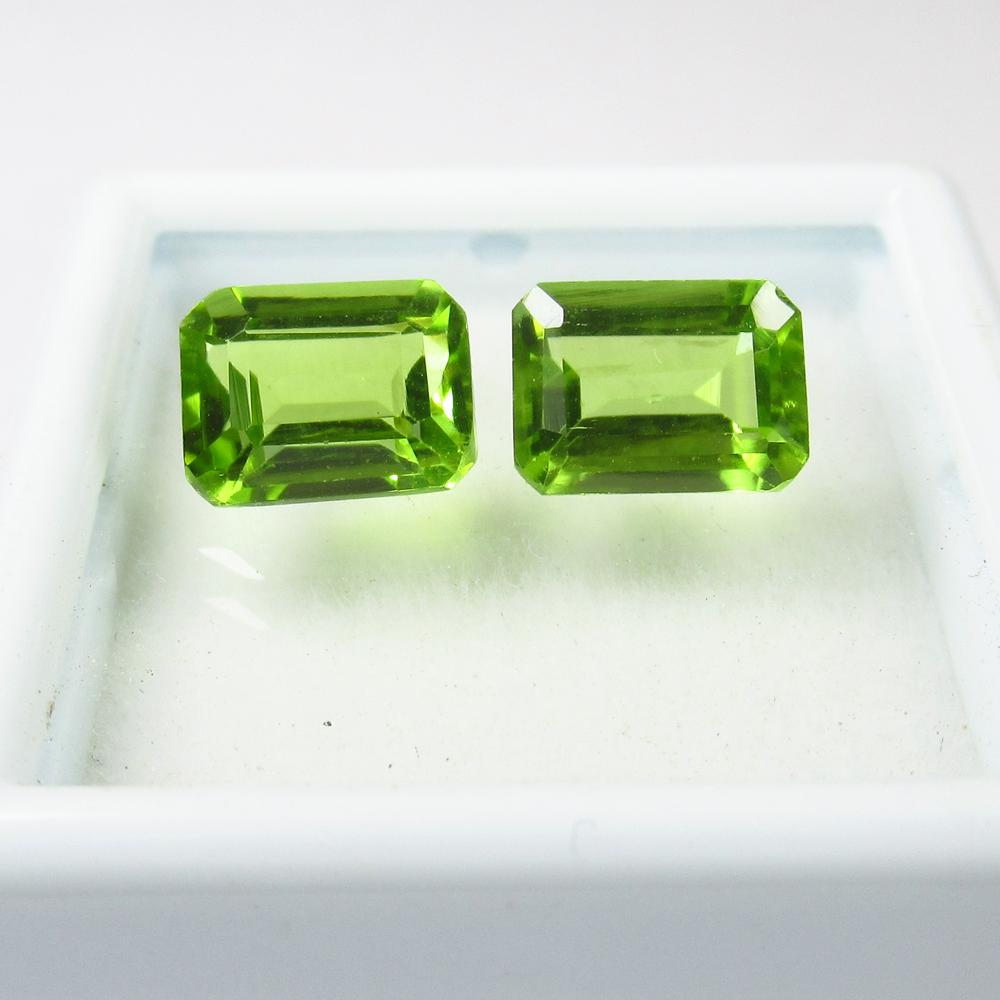 3.57 Ct Natural Pakistan Peridot Octagon Pair (1 of 2)