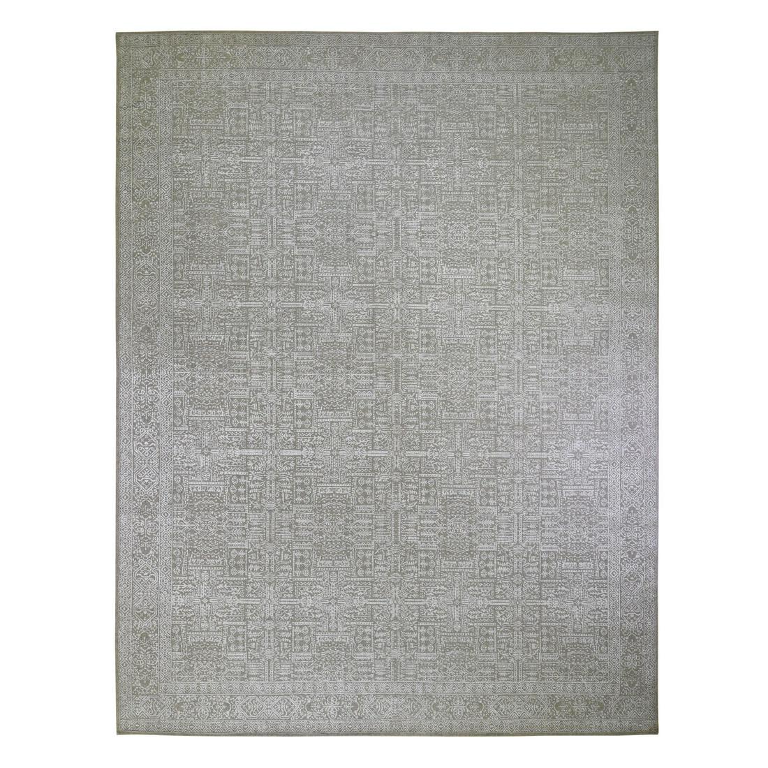 Oversized Gray Fine jacquard Hand Loomed Modern Wool (1 of 12)