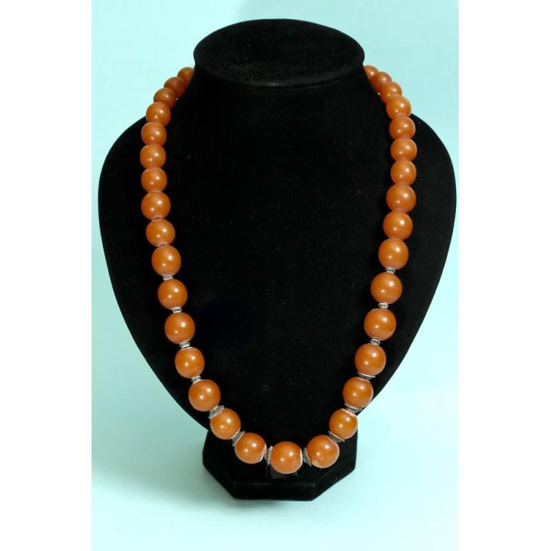 93g vintage Baltic amber necklace honey silver (1 of 8)