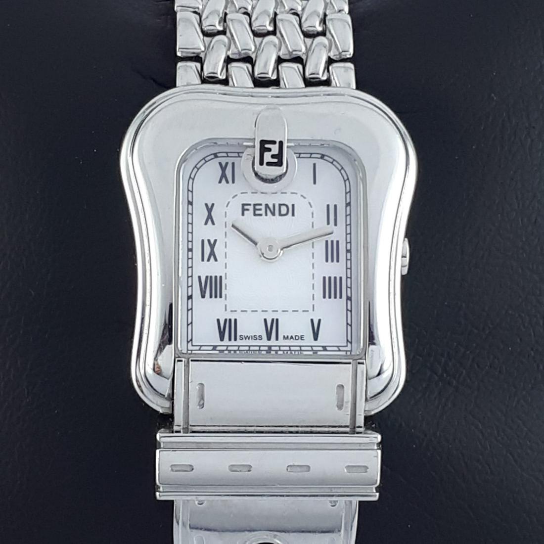Fendi - Orologi - Ref:048-3800L-262 - Men -: Brand : Fendi Model : Orologi Ref : 048-3800L-262 Gender : Men Movement : Quartz Type : Analogue wristwatch Total Lenght : 17,5 cm / 6,89 inch (Including Watch Case) Case Size : 32 x 23 mm /