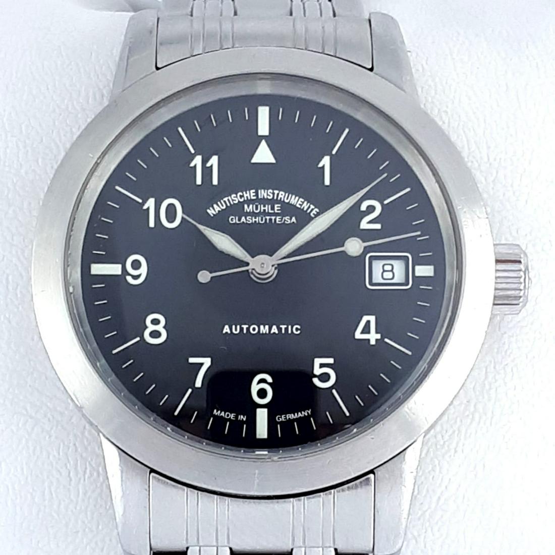 Mühle Glashütte - Nautische Instrumente - Ref: M12610 -: Brand: Mühle Glashütte Model: Nautische Instrumente Reference Number: Ref: M12610 Gender: Men Period: 2011-present Movement: Automatic Case material: Steel Type: Analogue wristwatch Ship