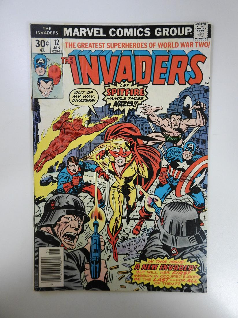 Invaders #12 1st App. of Jacqueline Falsworth as: No Reserve! Invaders #12 1st App. of Jacqueline Falsworth as Spitfire. GD/VG Shipping: Individual Comics: Flat-rate of $9.99 (1-8 comics) or $19.99 (9+ comics) to anywhere within the contiguous U.S. I
