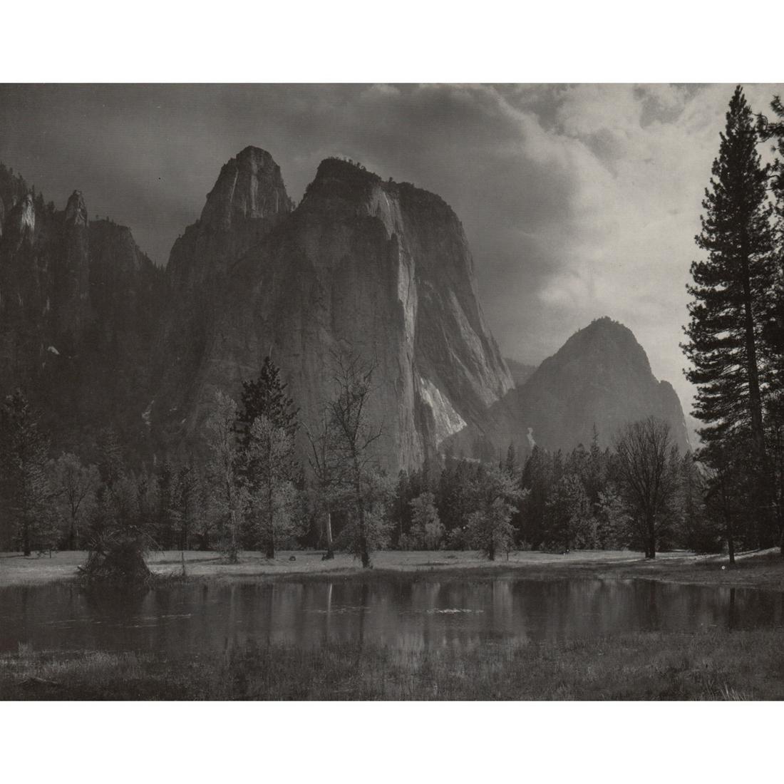 ANSEL ADAMS - Cathedral Rocks, Afternoon Storm: Artist: ANSEL ADAMS Print Title: Cathedral Rocks, Afternoon Storm Medium: Photo-engraving on glossy paper Printing Date: 1940's Printed in the USA Image Size approx: 7.5 x 9 inches Ansel Adams (1902-1