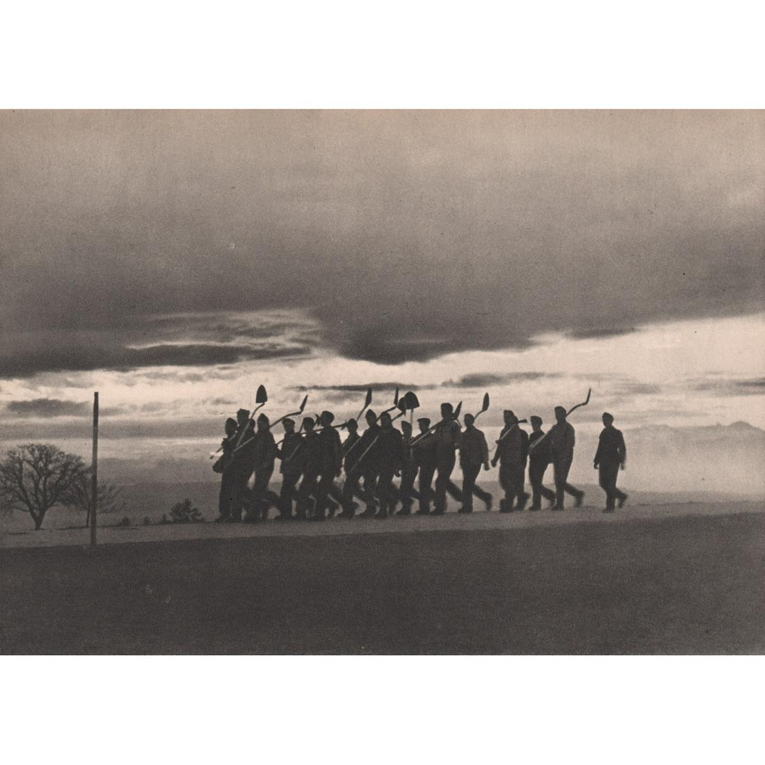 STOPPEL - Work Crew: Artist: STOPPEL Print Title: Work Crew Medium: Sheet-fed Gravure Printing Date: 1940's Printed in France Image size approx. 5.5 x 7.75 inches Reserve: $30.00 Shipping: Domestic: Flat rate of $15.00 to