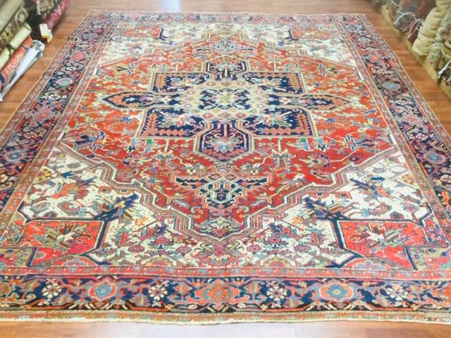 Antique Persian Room size Heriz Rug-3521 (1 of 11)