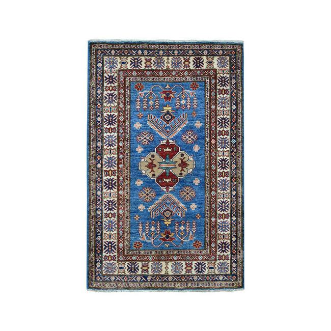 Blue Super Kazak Geometric Design Pure Wool (1 of 6)