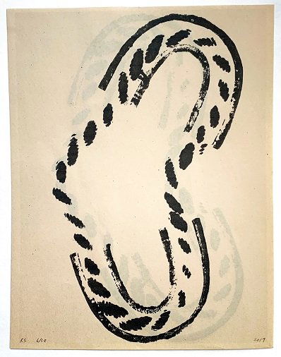 Ricky Swallow: Split Zero with Rope 2019: Artist: Ricky Swallow Title: Split Zero with Rope 2019 Medium: Double-sided inkjet print on newsprint Dimension: 11" x 8 1/2" Additional Information:Signed initials in pencil and numbered ed, of 50 lo