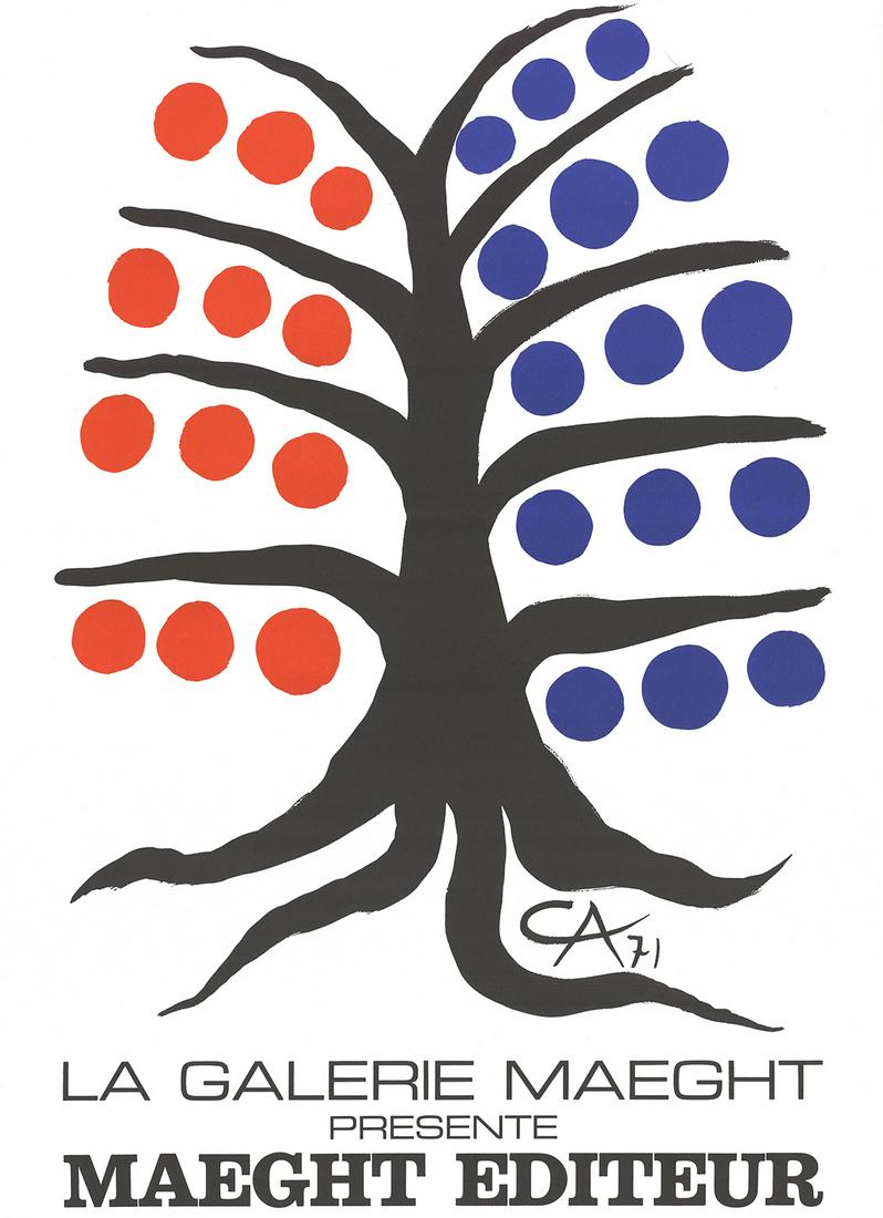 Alexander Calder: Maeght Editeur: Maeght Editeur by Alexander Calder, 1971 Unsigned Lithograph. Paper size is 31.5 x 22.75 inches, with an image size of 31.5 x 22.75 inches. The Lithograph is from an unknown edition size. and is not f