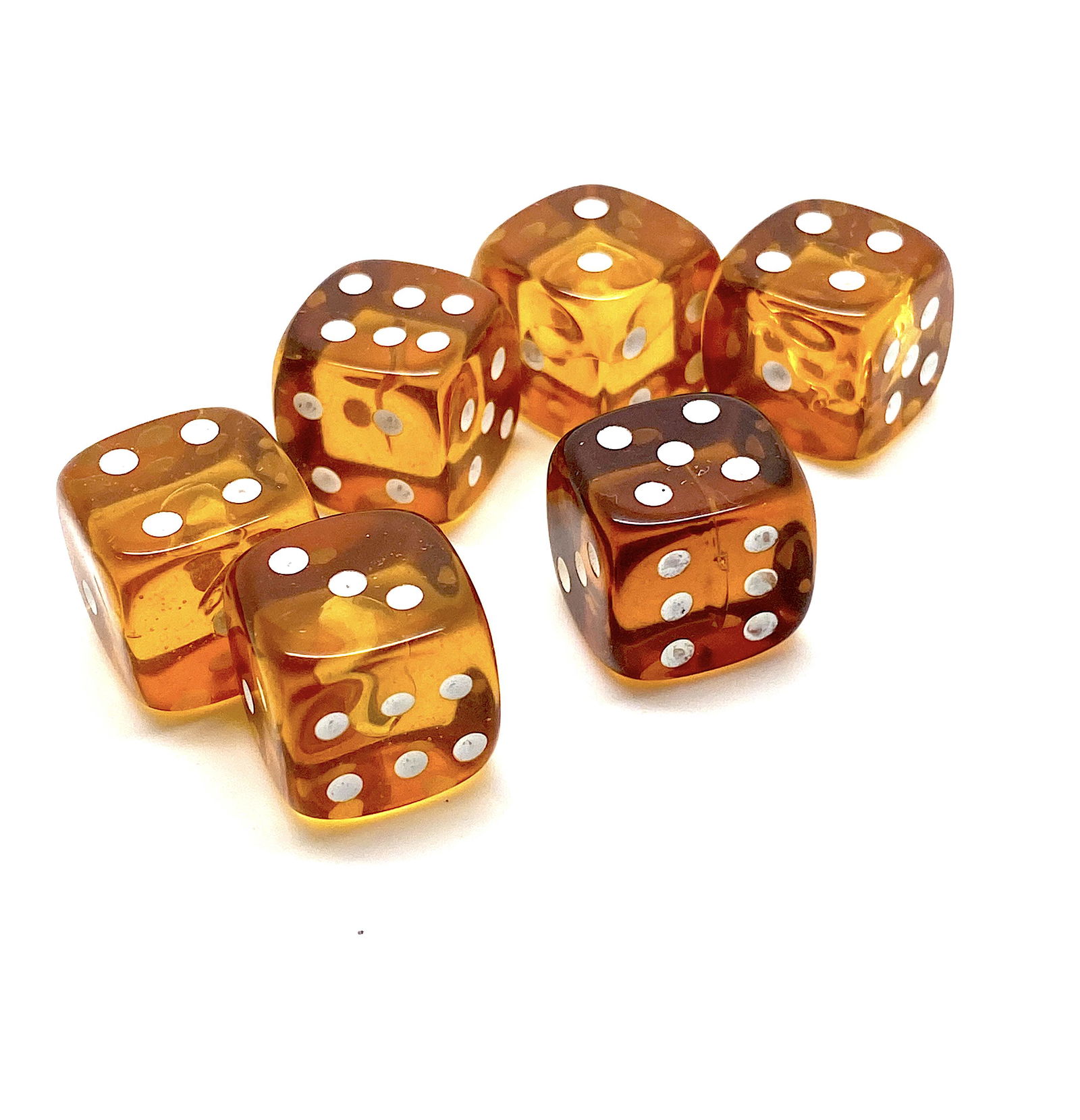Unique and Fascinating Amber Set of 6 Dices (1 of 8)