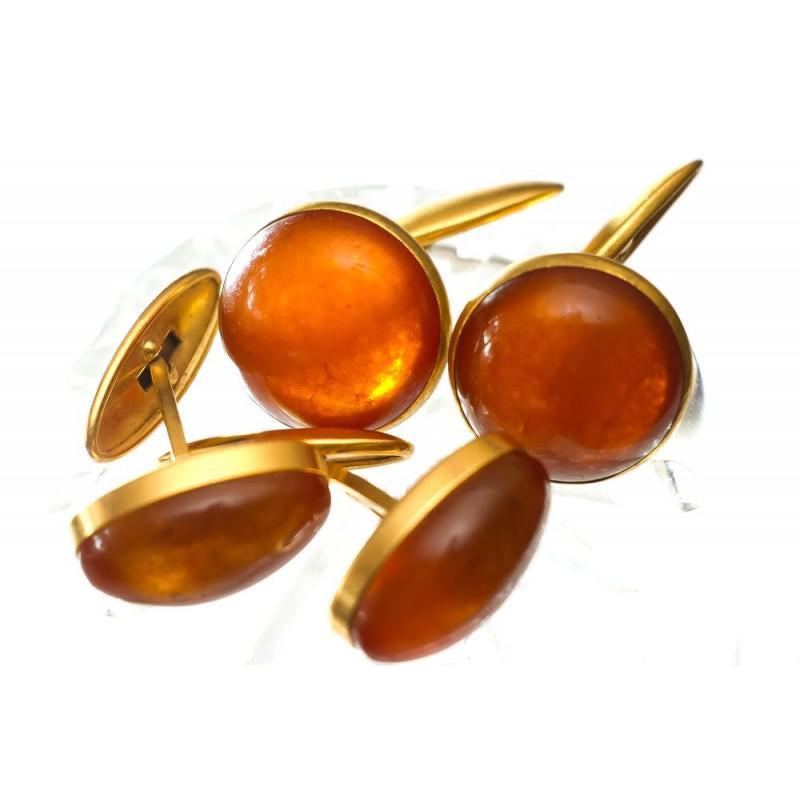 2 pairs cufflinks gilding of Natural Baltic Amber (1 of 16)