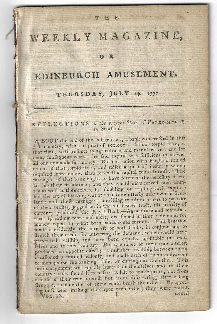 1770 Magazine Paper Money in Scotland (1 of 3)