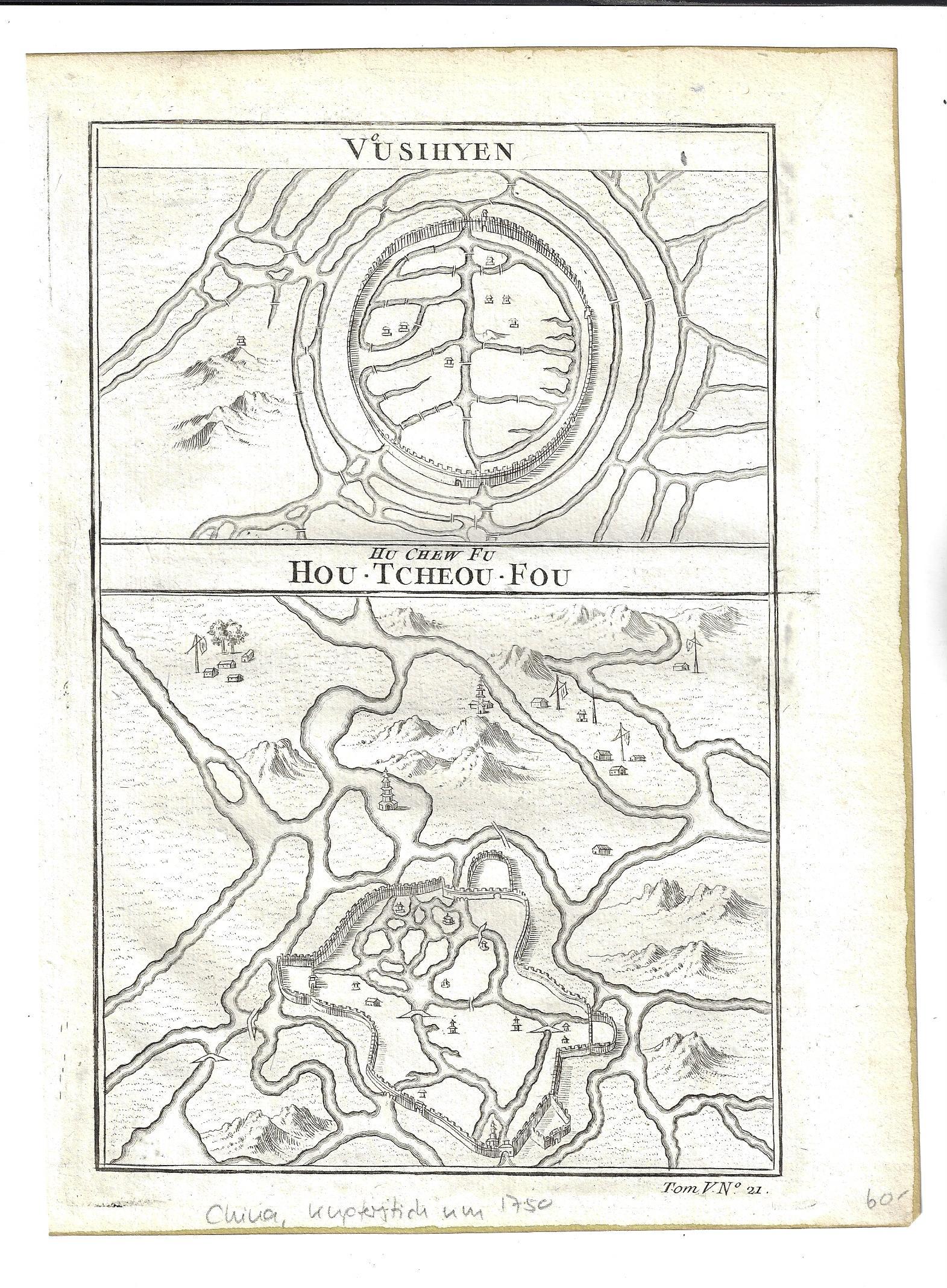 1749 Engraved Map China Vusihyen Hu Chew Fu (1 of 1)