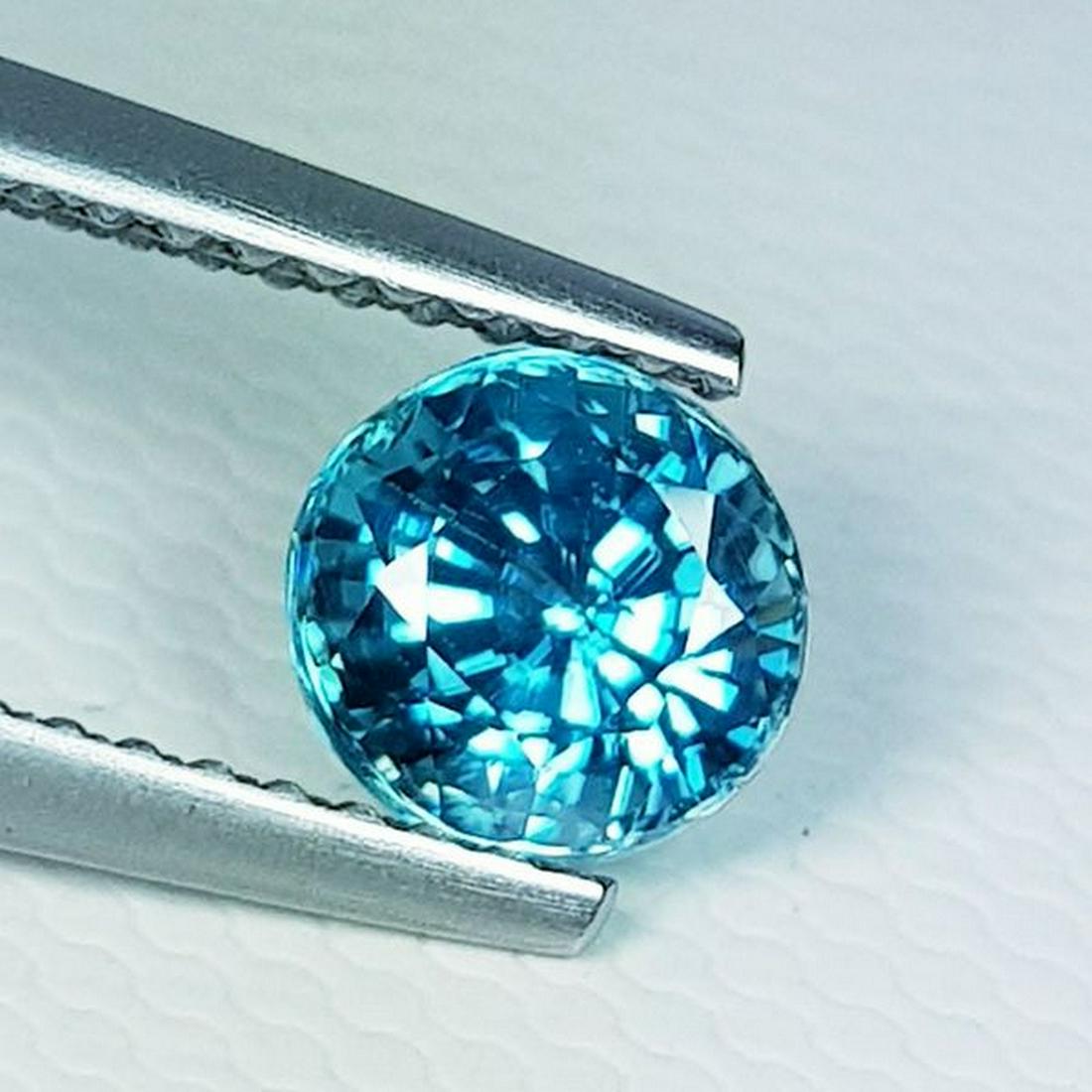1.58 ct Natural Blue Zircon Round Cut (1 of 6)