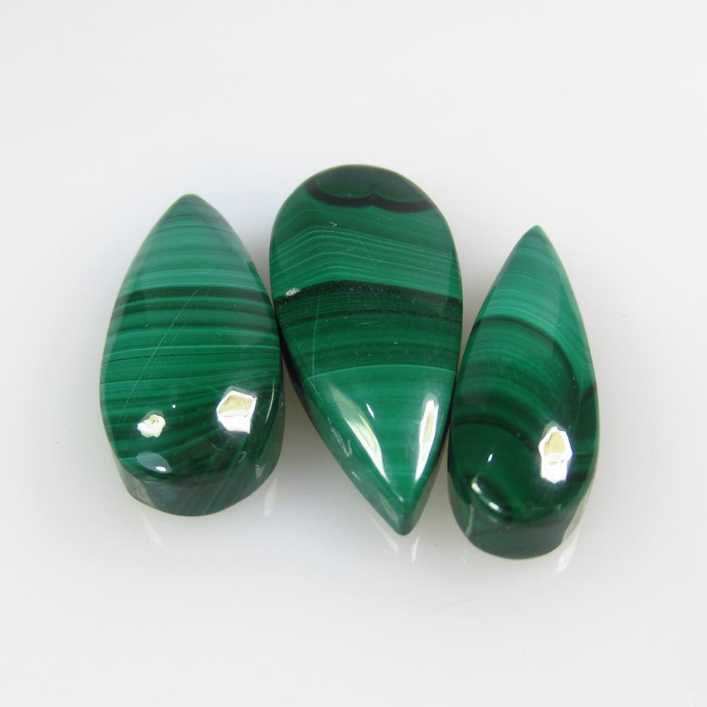 35.87 Ct Natural 3 Green Malachite Matching Pear Set (1 of 2)