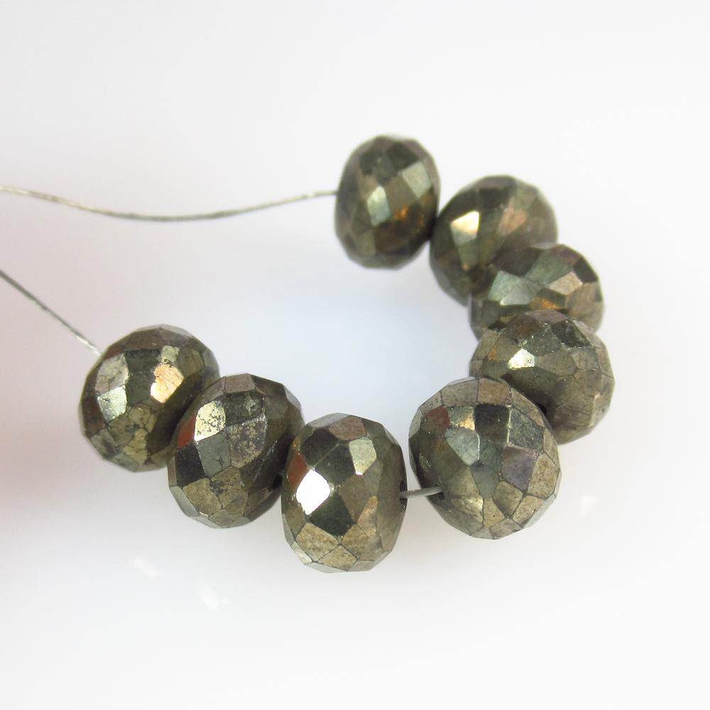 31.16 Ct Natural 8 Drilled Pyrite Round Beads (1 of 2)