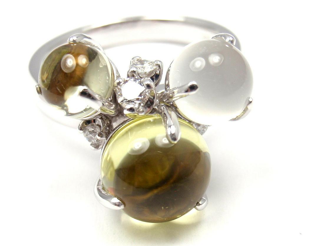 Rare! Authentic Celine 18k White Gold Diamond Moonstone (1 of 9)