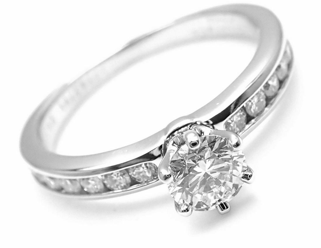 Authentic! Tiffany & Co Platinum 0.54ctw Diamond E/VS1 (1 of 10)