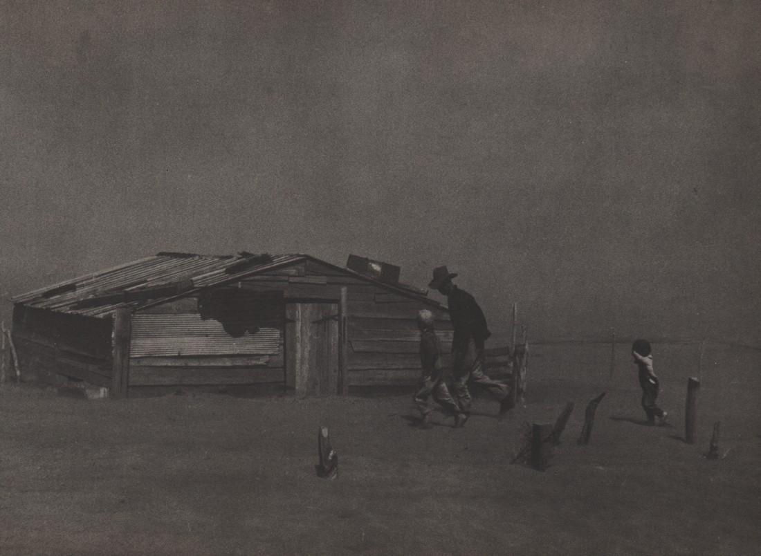 ARTHUR ROTHSTEIN - Dust: Artist: ARTHUR ROTHSTEIN Print Title: Dust Medium: Vintage Photoengraving on Matte Paper Printing Date: 1930’s Printed in USA Image Size: 8 X 10.5” Reserve: $25.00 Shipping: Domestic: Flat rate of