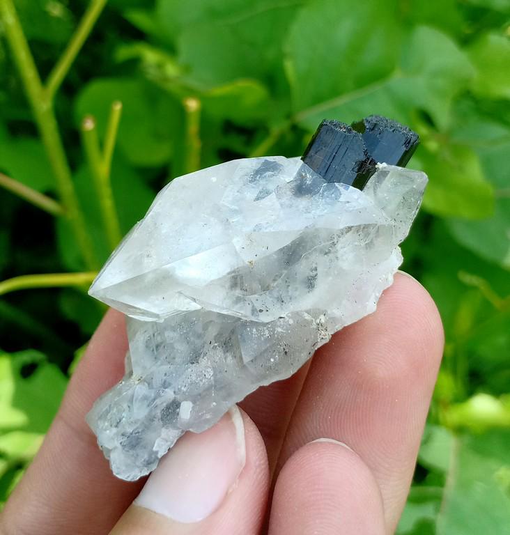 35 Gram Beautiful Natural Black Tourmaline With: Title: 35 Gram Beautiful Natural Black Tourmaline With Quartz Specimen Treatment: Natural Weight: 35 Gram Size/Dimensions: 57x29x21 mm Origin: Pakistan Reserve: $15.00 Shipping: Domestic: Flat-rate of