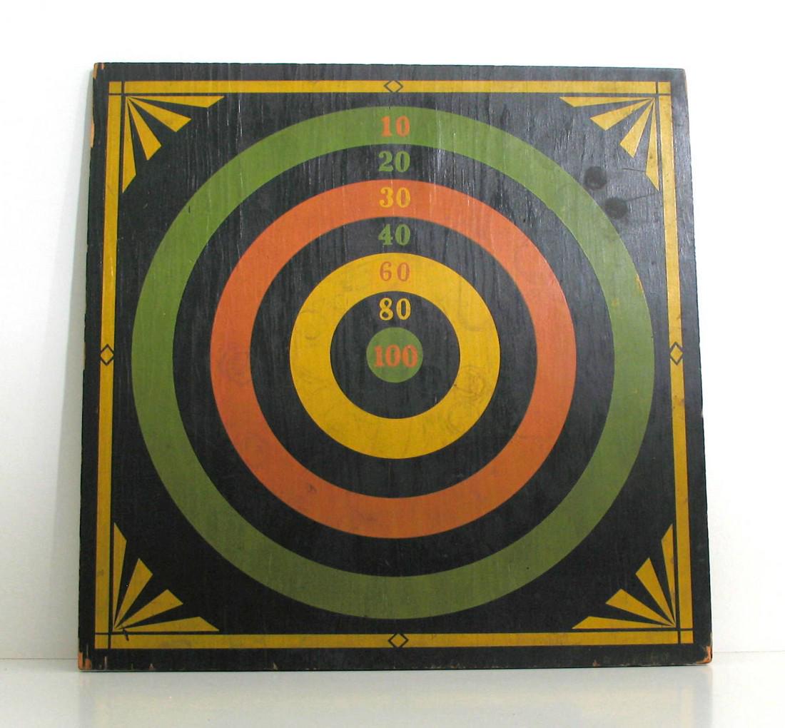 Two sided game board.: Title: Two sided game board. Description: Nice colorful two sided game board in great all original paint & condition. Dimension: 18” square Circa: 1940's Shipping: Domestic: Flat-rate of $30.00 to a