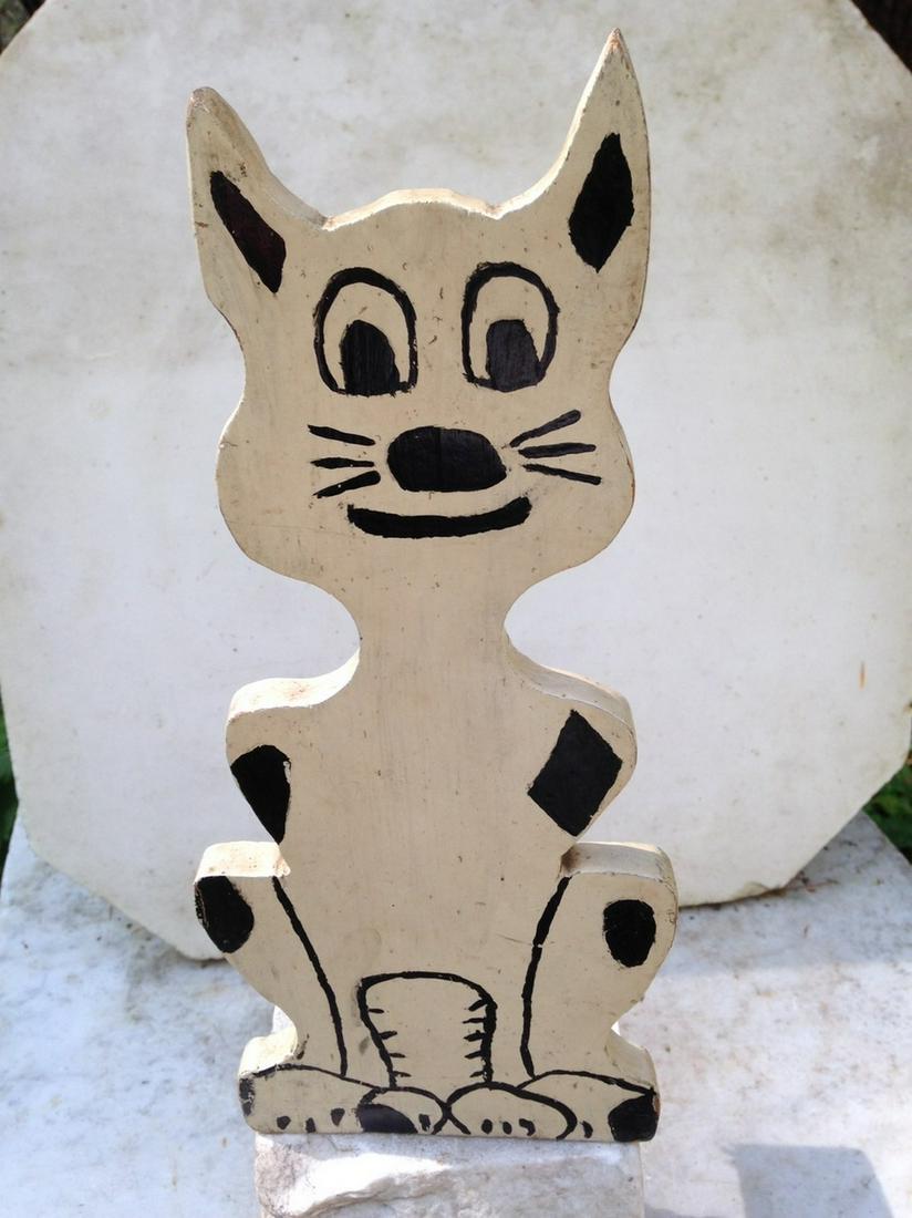 C 1930 folk wooden doorstop in VGC: Title: C 1930 folk wooden doorstop in VGC Dimensions: 11"high Provenance/Additional Info: All original Shipping: Domestic: Flat-rate of $15.00 to anywhere within the contiguous U.S. International: For