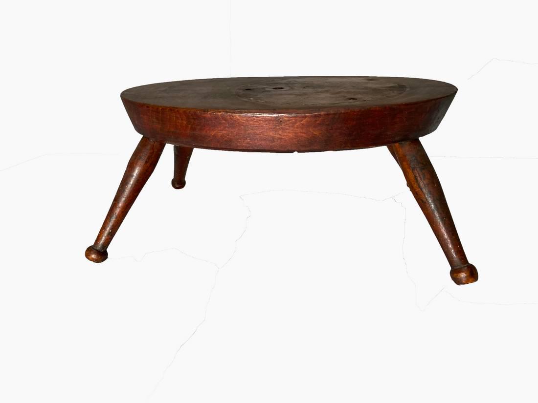 Cricket Stool: Title: Cricket Stool Dimensions: 12” x 7” Provenance/Additional Info: An oval pine “cricket” stool with natural surface. Ca. 1810 Shipping: Domestic: Flat-rate of $20.00 to anywhere within the