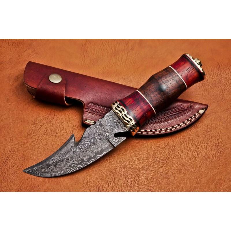 Custom Damascus steel knife handmade authentic hiking (1 of 4)