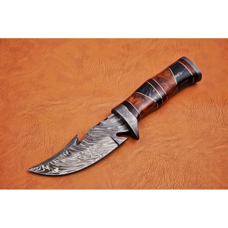 combat Damascus steel knife handmade boot (1 of 4)