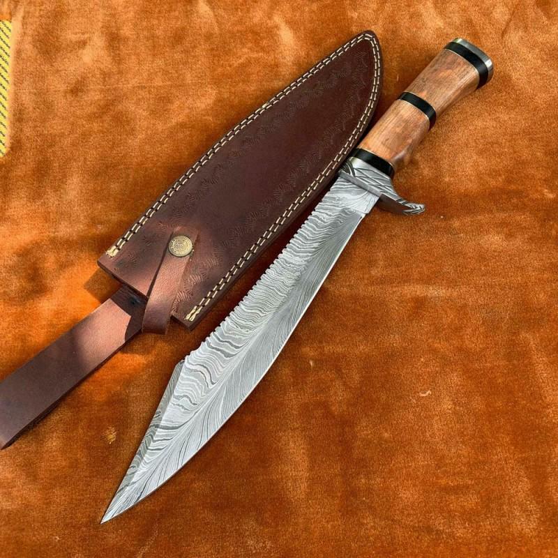 Combat damascus steel knife full tang tracker (1 of 4)