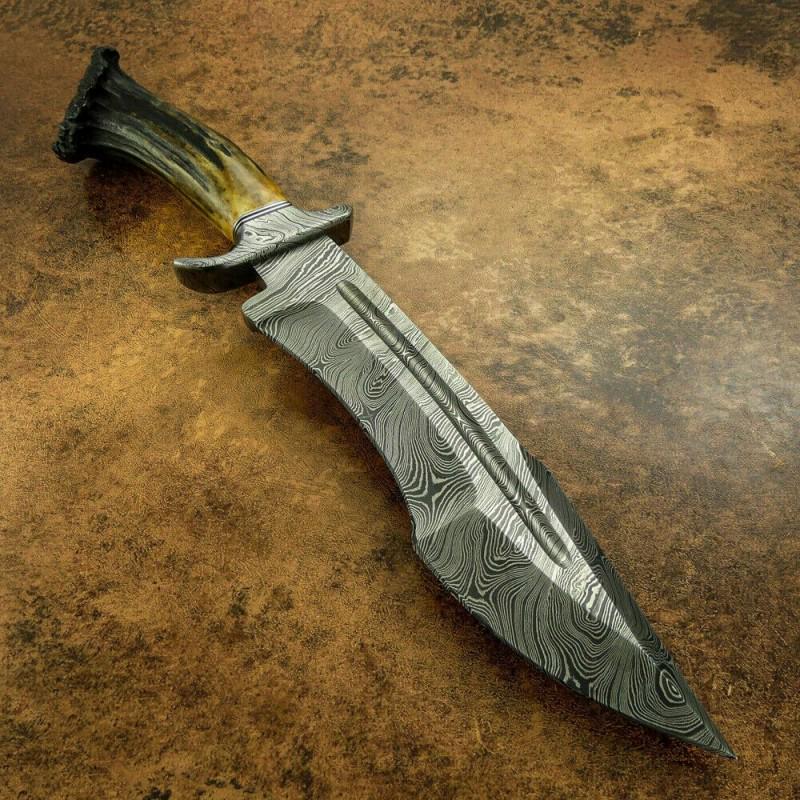 Throwing damascus steel knife boot leather: Knife "Attack" The Damascus knife is wear-resistant and effective. It can serve the owner for decades. The metal does not need sharpening and can withstand heavy loads. The product does not lose its o