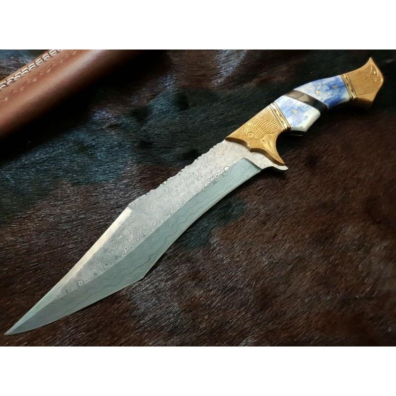Sharp damascus steel knife hiking skinner knife: Knife "Garrison" Damascus knives are very durable, look great and keep sharpness perfectly. Damascus steel has high quality contents to give it an excellent edge and sharp cutting ability. The blade r