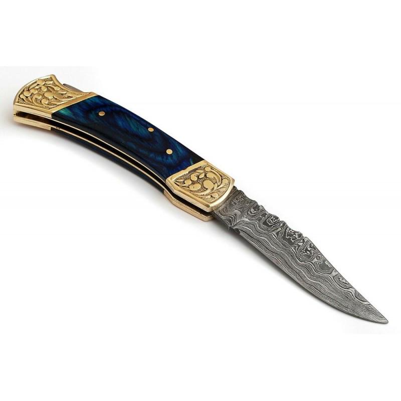 Hunting damascus steel knife boot leather: Knife "Casualty" The Damascus knife is wear-resistant and effective. It can serve the owner for decades. The metal does not need sharpening and can withstand heavy loads. The product does not lose its