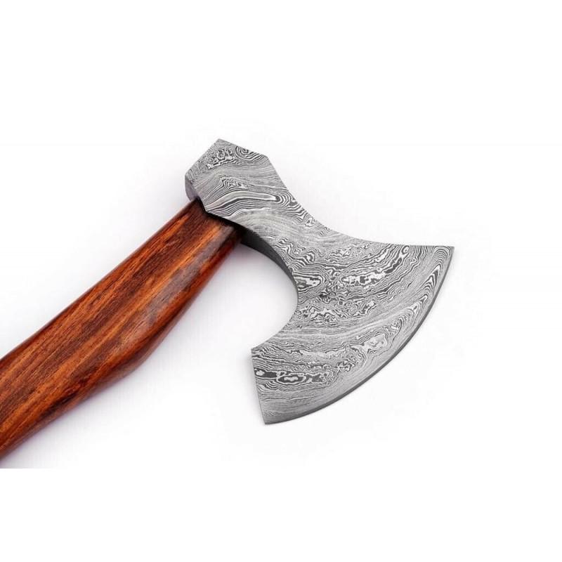 Tactical damascus steel viking axe rose wood: Viking Axe "Sand" The axe is one of the first human-made tools. Simplicity of perfection is the very word used to describe Viking axes. The ax has great impact power, it cuts through armor with ease. 