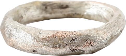 RARE VIKING BEARD RING, 10th-11th CENTURY AD JEWELRY: Silvered bronze. Circular and of circular section. 0.42” inside dimension and 0.62 outside. The use of beard rings by Viking warriors is well documented but surviving examples are rare. Professional