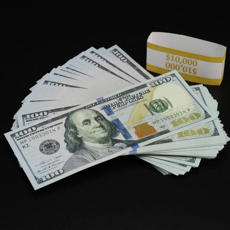 100 x 100$ New Dollar Bills Movie Prop Money Fake money: Movie Prop Money USA Dollar Bundle 100 x 100$ bills = 10 000$ PROP MONEY/FAKE/PLAY/PRANK NOT LEGAL TENDER. Stage money bills that look like real money, in fact, they are the closest that you can find