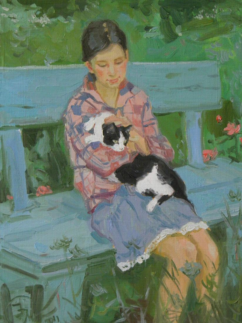 Maria Polyakova - Original Oil on canvas 16"x12": Title: Original Oil on canvas 16"x12" European Art Artist: Maria Polyakova is young and very talented Ukrainian woman artist. She was born in Kyiv in 1981 and started painting in the age of 3. Neither