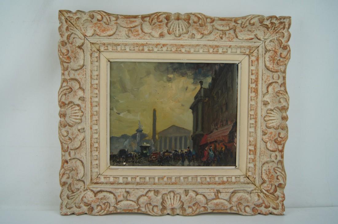 Merio AMEGLIO (1897-1970) Paris, Rue Royale Oil on: Title: Merio AMEGLIO (1897-1970) Paris, Rue Royale Oil on canvas signed Date/Period: Xxth century Materials: canvas Dimensions: Dimensions 8.7 x 10.2 in, frame 15.4 x 17.3 in Description: Merio AMEGLI