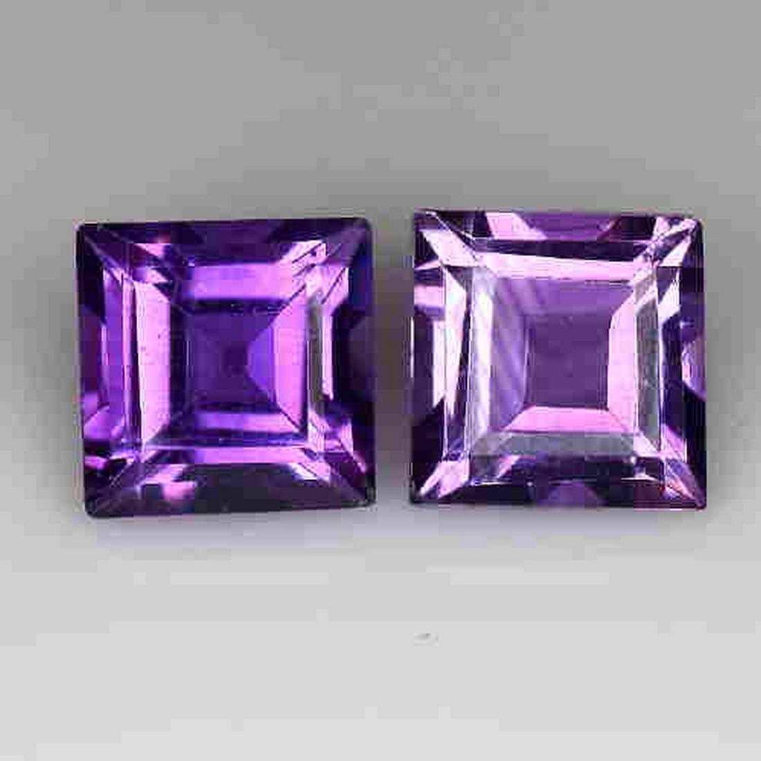 2 PCS 3.35 CTS NATURAL BOLIVIA AMETHYST SQUARE SHAPE (1 of 2)