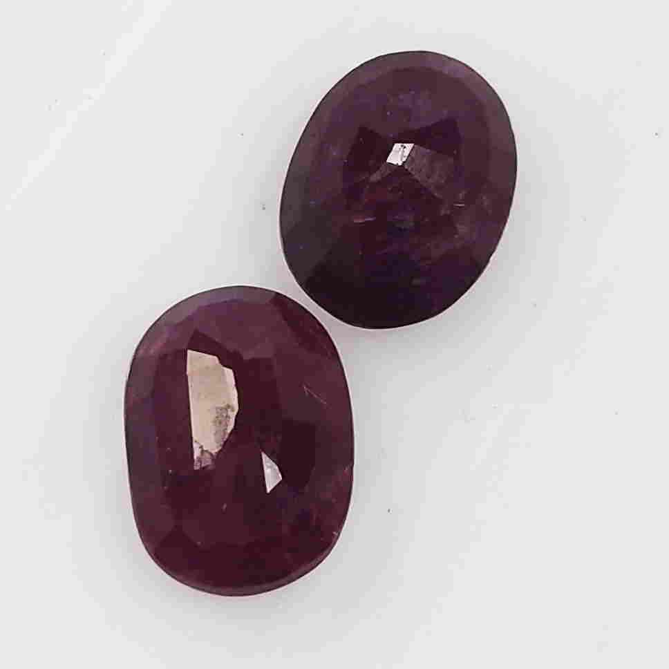 2 PCS 2.75 CTS NATURAL RED RUBY OVAL SHAPE GOOD LUSTER (1 of 4)