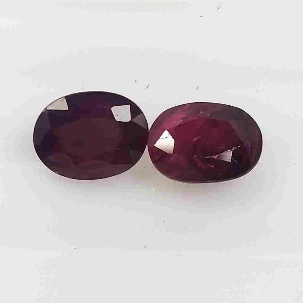 2 PCS 3.15 CTS NATURAL RED RUBY OVAL SHAPE GOOD COLOR (1 of 4)